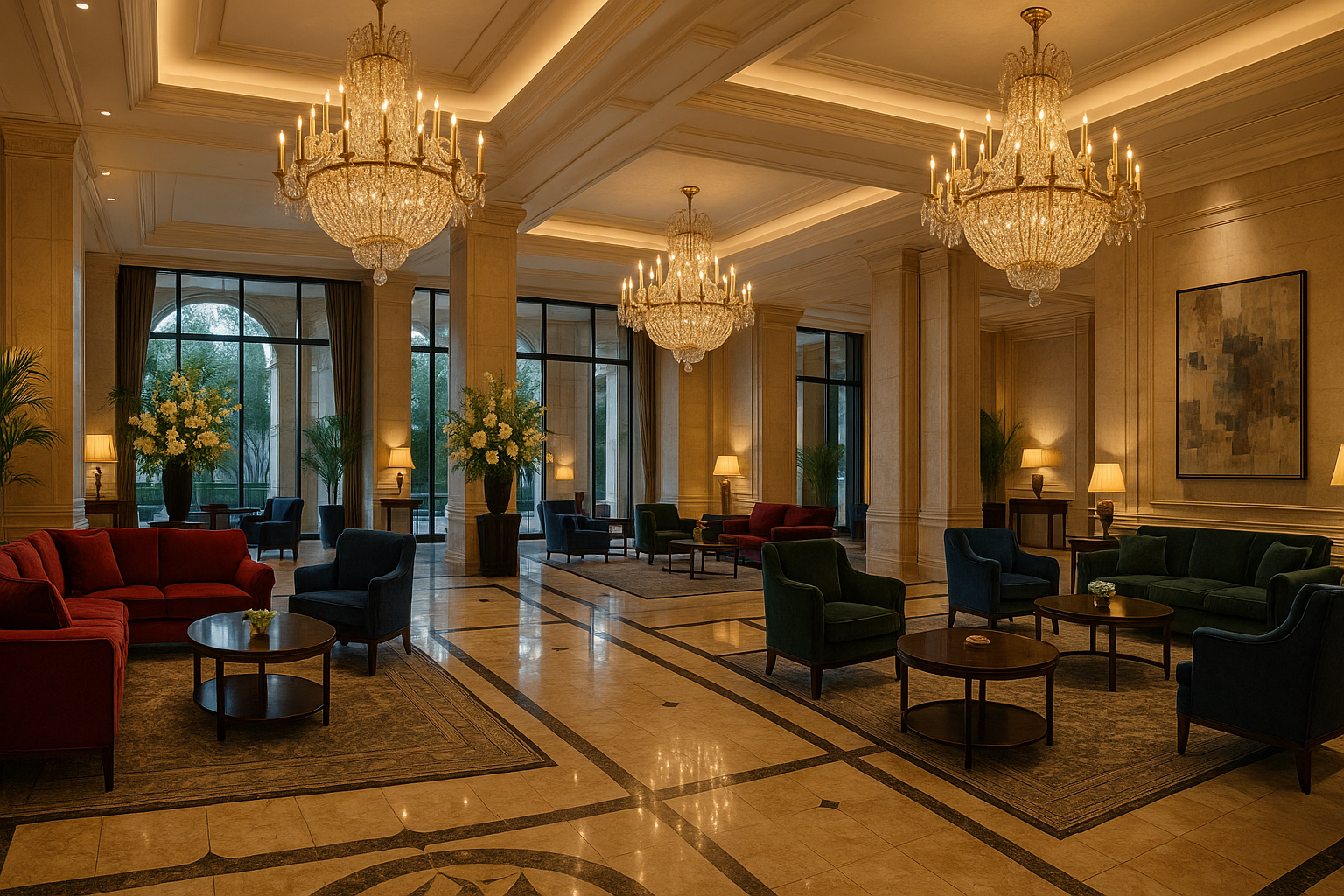 create a banner lifestyle and elegant luxury hotel lobby